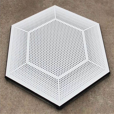 462x462x462x462x462x462 Beyaz Renkli Delikli Alüminyum Metal Tavan Altıgen Tavan Karosu
