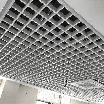 100x100 Metal Tavan Fayansları Izgara Aralığı Alüminyum Hücre Binası Tavan Dekorasyonu