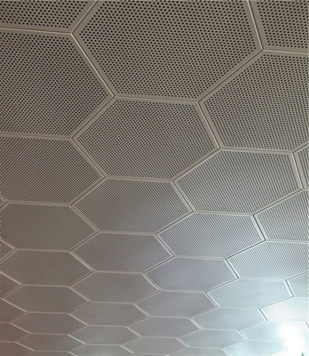 Düz Altıgen Ses Emici Tavan Panelleri Önceden Boyalı 404mm