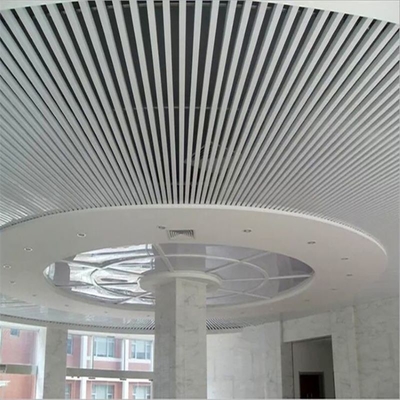 Alüminyum U Baffle Metal Tavan Fayansları Bina Dekoratif Özelleştirilebilir 300mm Genişlik
