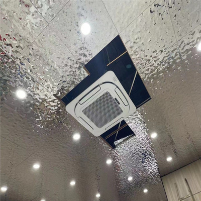 600x600mm Su Dalgalanma Paslanmaz Çelik Tavan Paneli Keskin Kenar