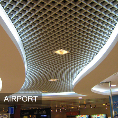 150x150mm Metal Açık Hücreli Tavan Fayansları Asma Alüminyum Izgara Tavan