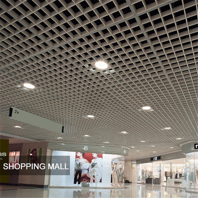150x150mm Metal Açık Hücreli Tavan Fayansları Asma Alüminyum Izgara Tavan