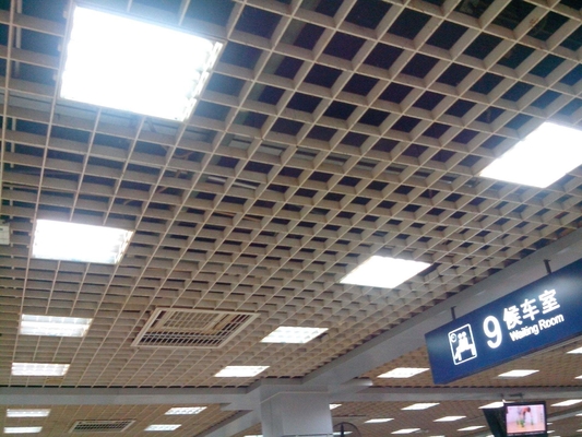 Metro İstasyonu Hafif Ağırlık Suya Dayanıklı 50x50mm Alüminyum Izgara Tavan