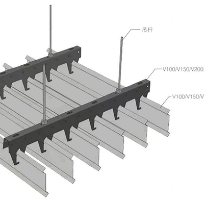 Dış Duvar Dekorasyonu İçin Yangına Dayanıklı Alüminyum B Ekran Tavan 200x3000mm