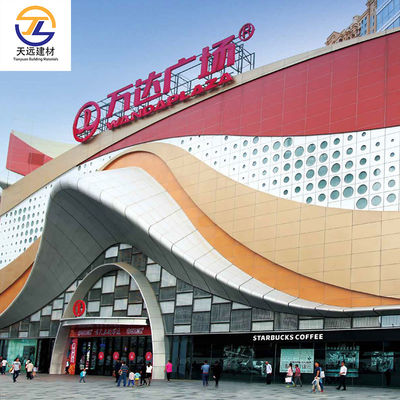Steel Interior PVDF Aluminium Cladding Tiles 1200mm Perforated Metal Ceiling