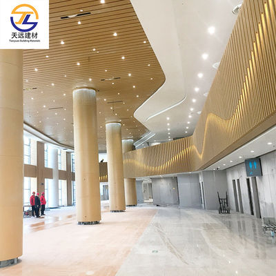Weaterherproof Aluminum Railing 3d Wood Grain Fluted Exterior Aluminium Wall Cladding