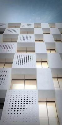 Office Building Aluminum Window Grilles Metal Perforated Plate 600 X 600MM