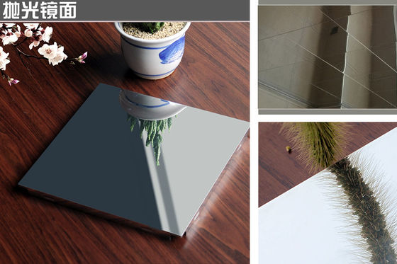 Modern 300x300mm Alüminyum Metal Tavan Cilalı Ayna 0.5mm Kalınlık